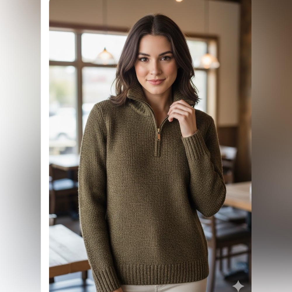 NWT Croft & barrow brown wind collar sweater size 1X